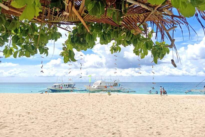 Boracay: Island Hopping with Crystal Kayak & Helmet Diving - Crystal Kayak Photo-op Above Boracay’s Clear Water