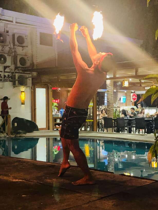Borocay: Fire Dancing Show at Red Coconut Beach Hotel - What the fire dance looks like during those 15 minutes