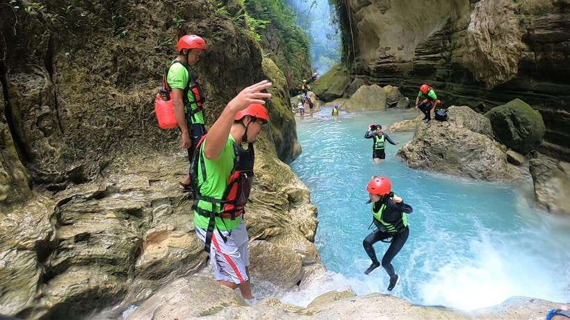 Cebu: Moalboal Sardines Run Snorkel & Kawasan Canyoneering - Kawasan Falls canyoneering: slides, jumps, and the pool-you-feel-in-your-bones part