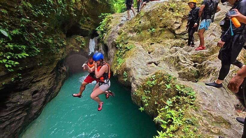 Cebu: Whale Shark Swim and Kawasan Canyoneering Tour - Kawasan Falls Finish, Swimming in Turquoise Water
