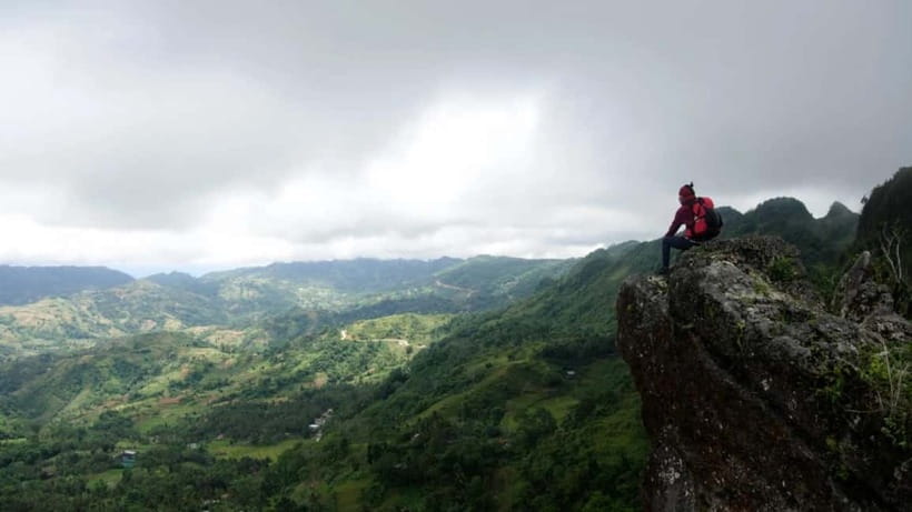 From Cebu: Osmeña Peak and Kandungaw Peak Hiking Trail - Kandungaw Peak: steeper trail, cliffs over Tañon Strait