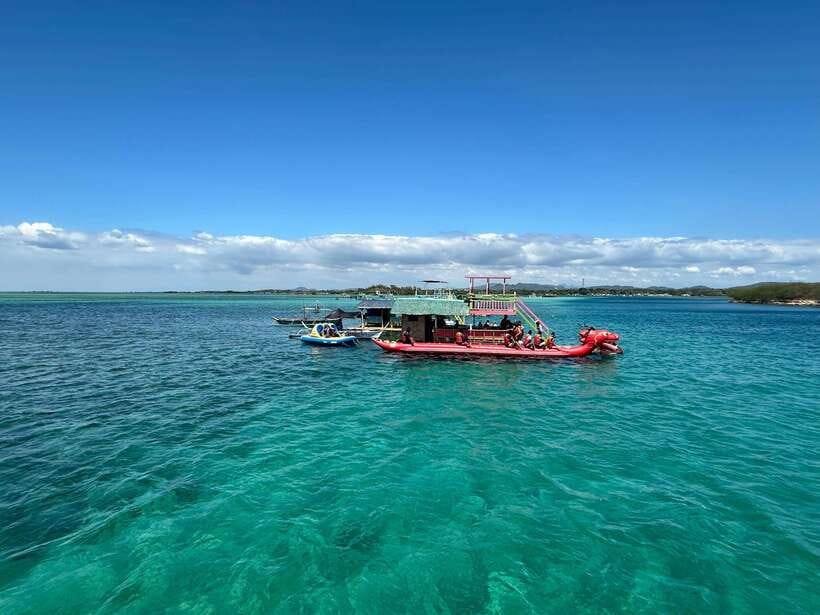 From Manila: Little Boracay Beach w/ Floating Bamboo Cottage - Burot Beach snorkeling and the Starfish Sanctuary swim