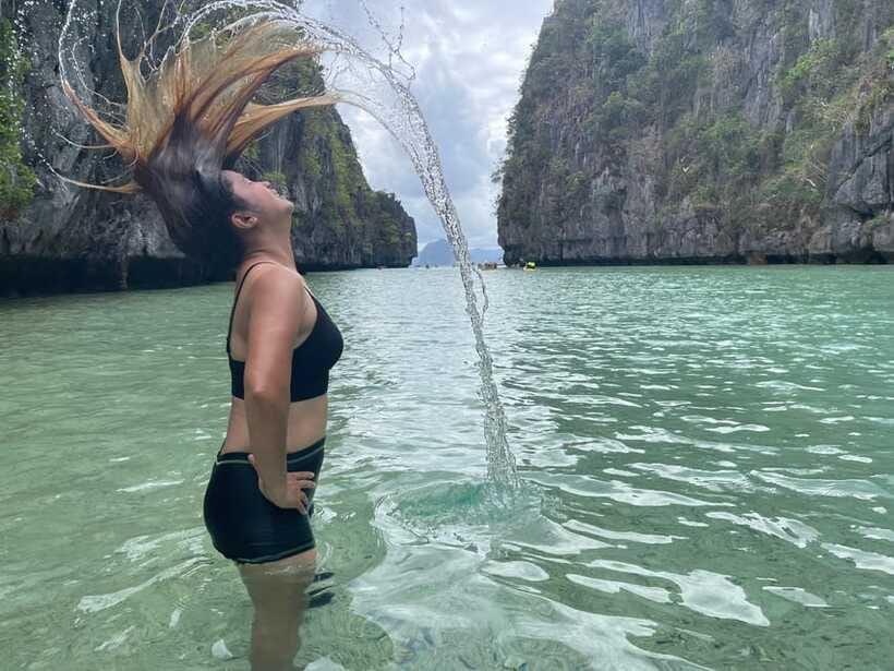 Shared El Nido Tour A - Stop 2: Big Lagoon, the entrance fee moment for Tour A