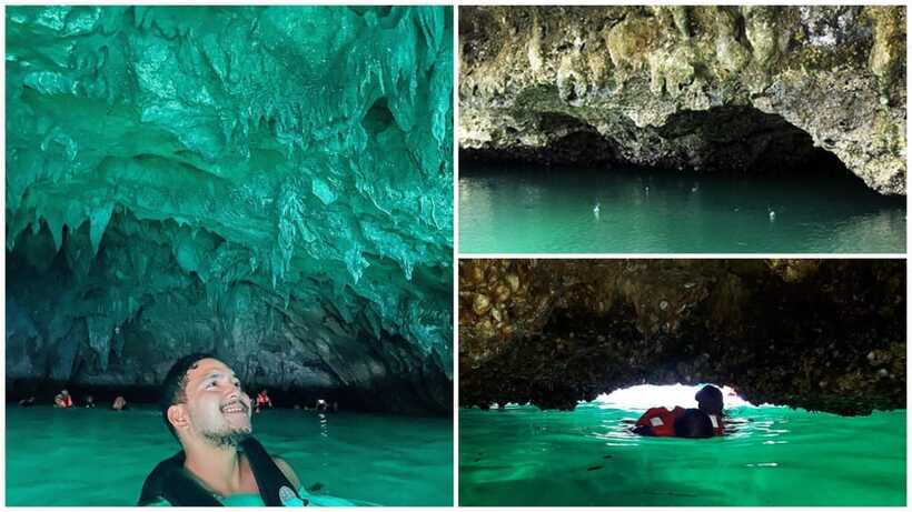 Siargao Tour C (shared tour) - Hagukan Cave swim, the long dark cave with an underwater entrance view