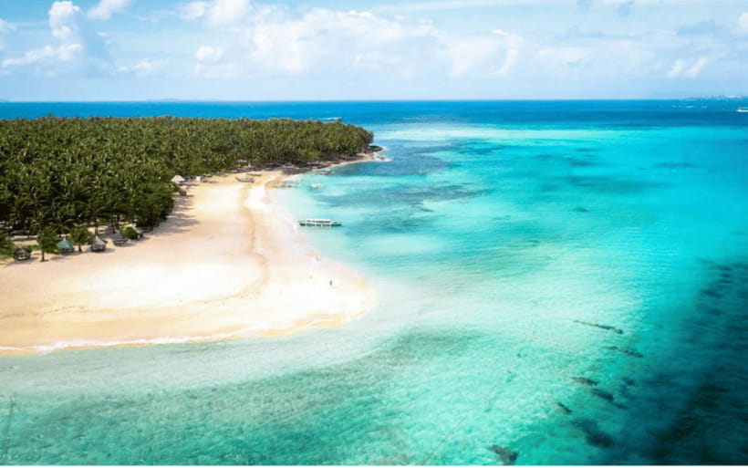 Siargao Tour I (Private Tour) - Daku Island: white sand, clear water, and coconut shade